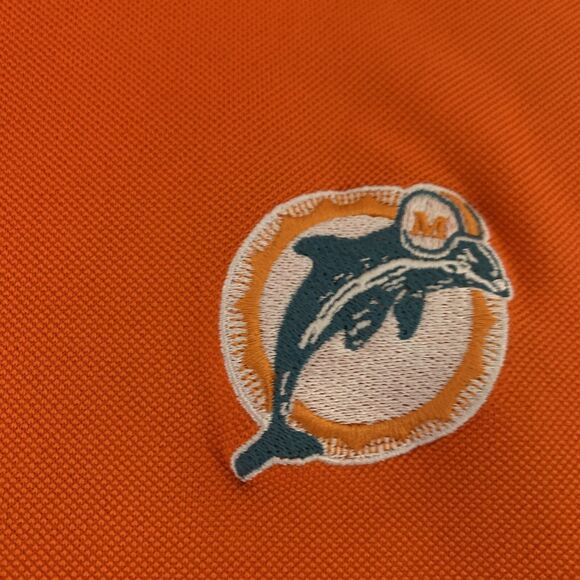 Vintage Miami Dolphins Polo Shirt Antigua 2XL XXL Orange Embroidered Football - Picture 3 of 7